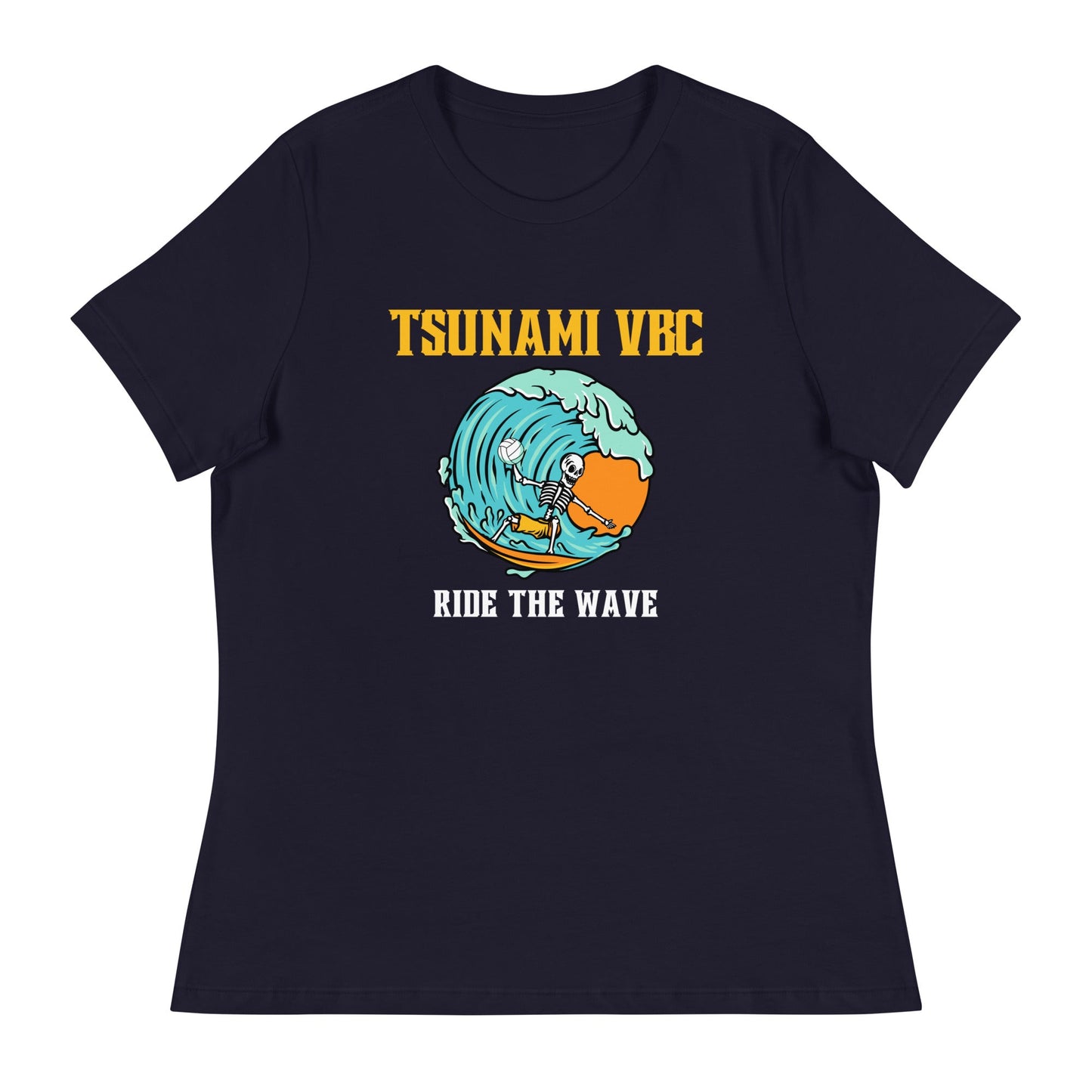 Performance | Women's Relaxed T Shirt | Tsunami Volleyball Club | Surf Wave VBC Logo