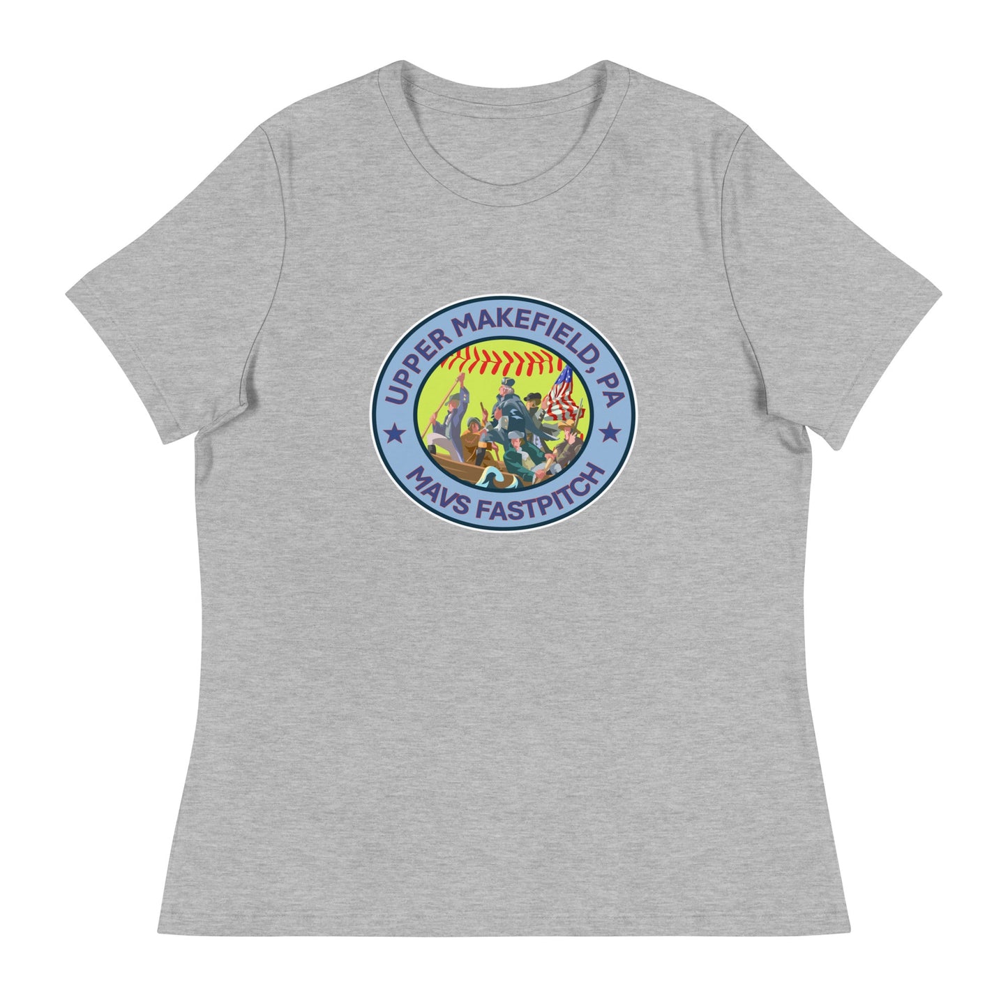 Performance | Women's Relaxed T Shirt | Upper Makefield Mavs Fastpitch | Crossing Badge Logo