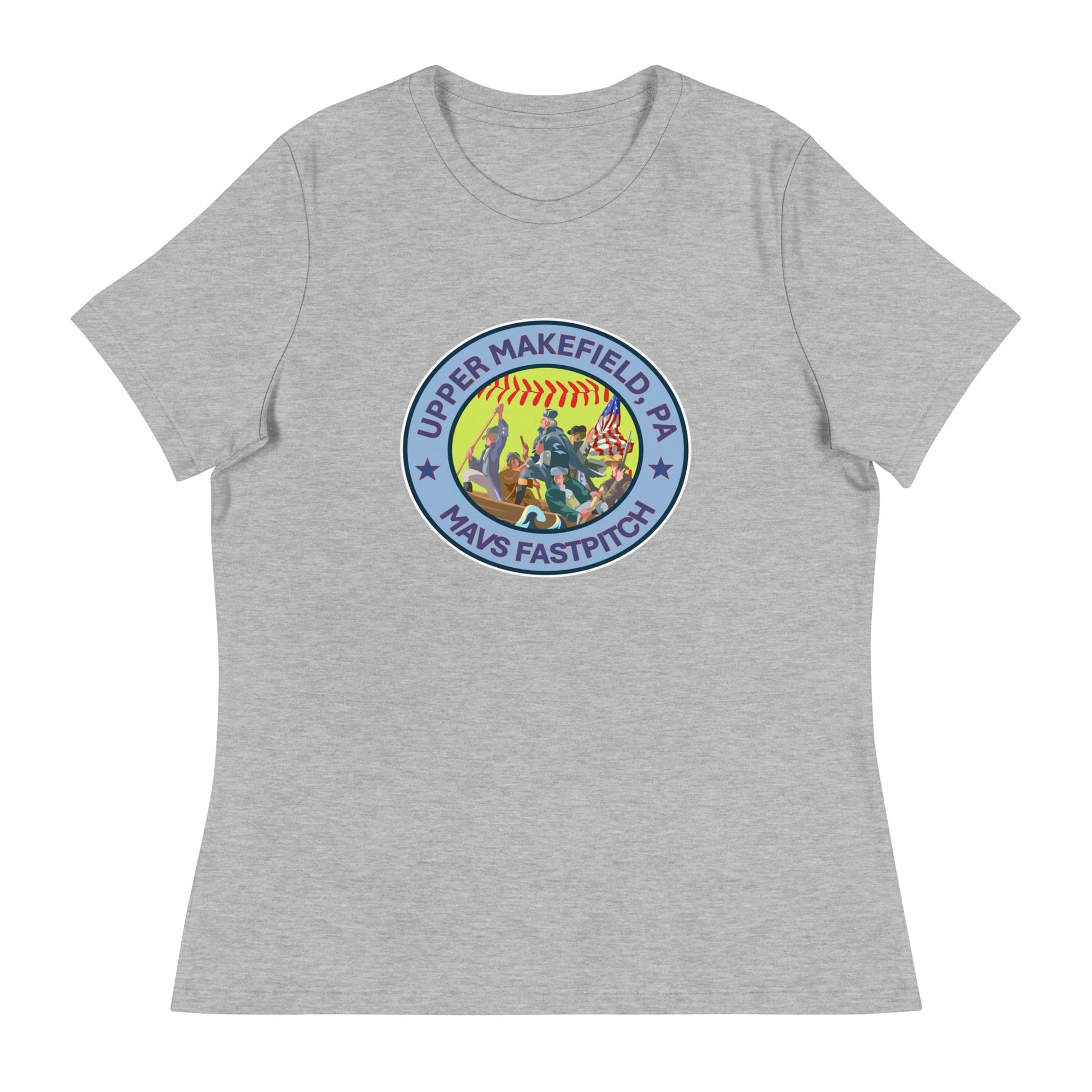 Performance | Women's Relaxed T Shirt | Upper Makefield Mavs Fastpitch | Crossing Badge Logo