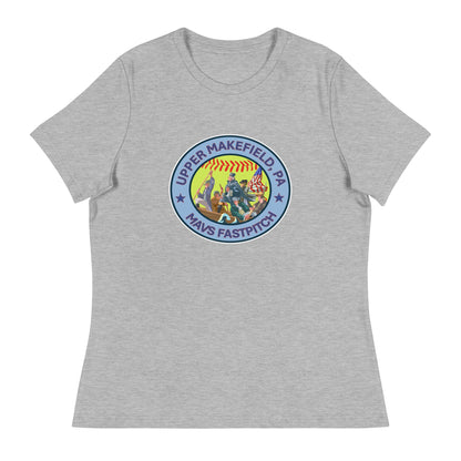 Performance | Women's Relaxed T Shirt | Upper Makefield Mavs Fastpitch | Crossing Badge Logo