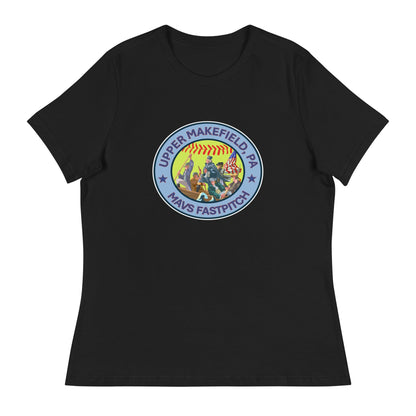Performance | Women's Relaxed T Shirt | Upper Makefield Mavs Fastpitch | Crossing Badge Logo