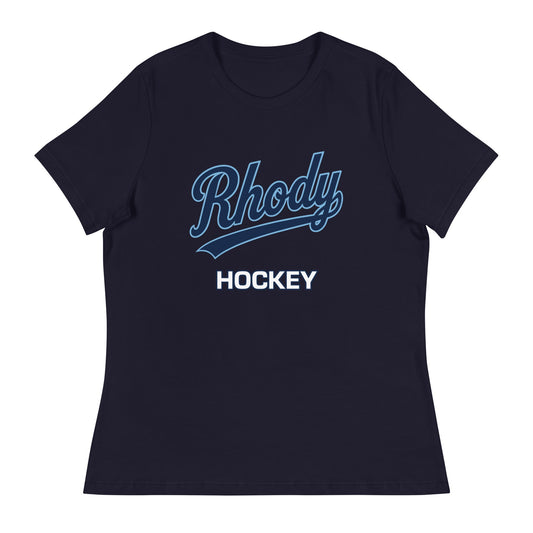 Performance | Women's Relaxed T Shirt | URI Men’s Hockey | Athletics Logo