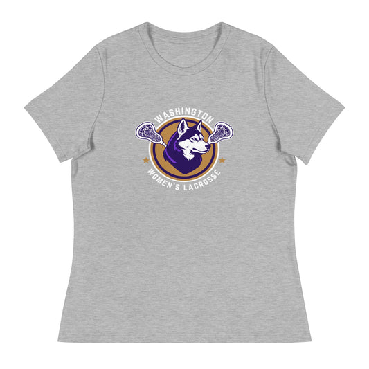 Performance | Women's Relaxed T Shirt | UW Women's Club Lacrosse | Badge Logo