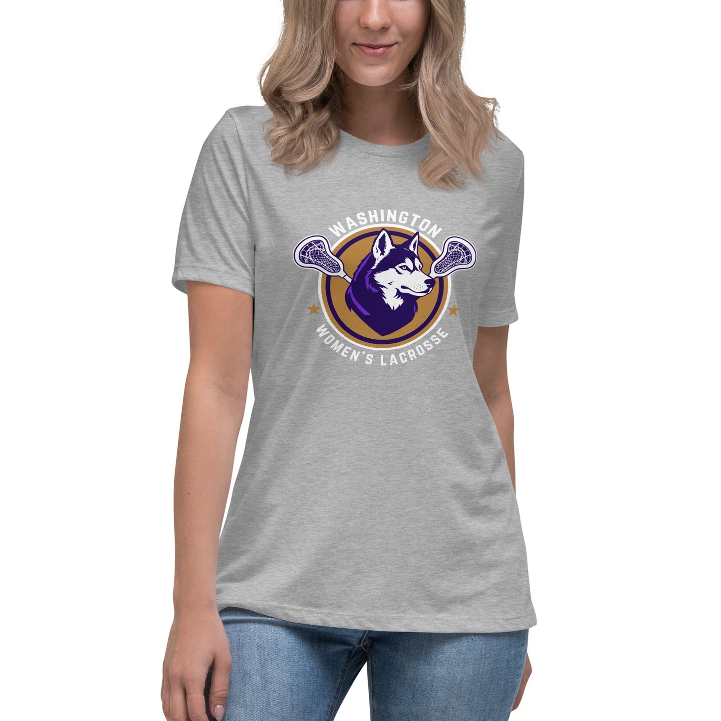 Performance | Women's Relaxed T Shirt | UW Women's Club Lacrosse | Badge Logo
