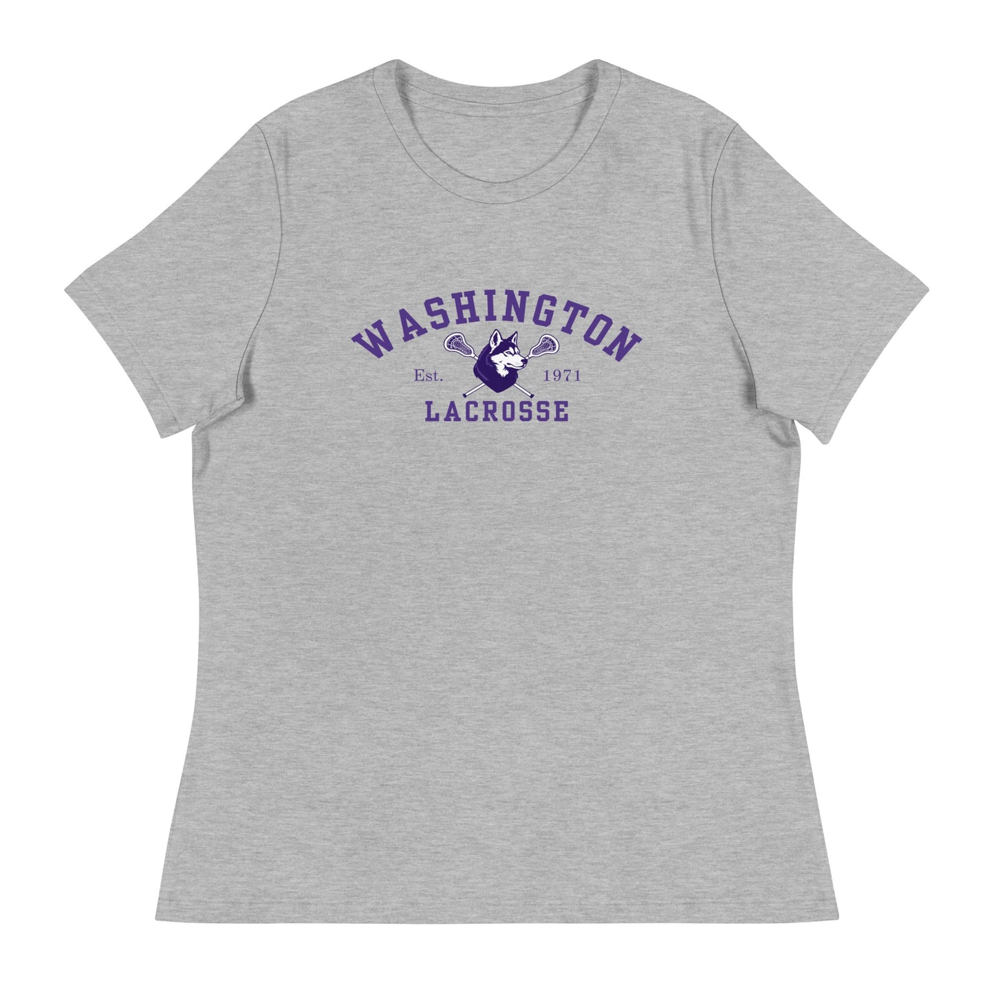 Performance | Women's Relaxed T Shirt | UW Women's Club Lacrosse | Washington Lacrosse Logo