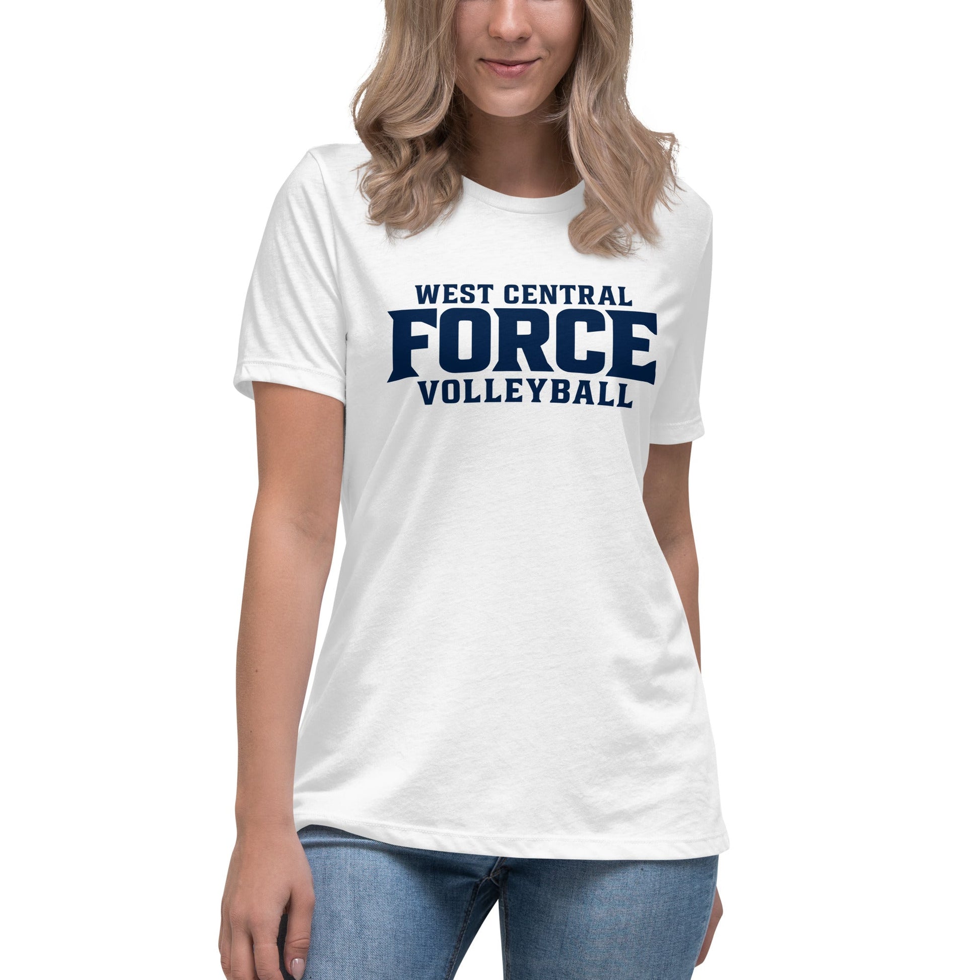 Performance | Women's Relaxed T Shirt | West Central Force Volleyball | Blue Logo