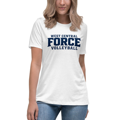 Performance | Women's Relaxed T Shirt | West Central Force Volleyball | Blue Logo