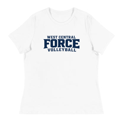 Performance | Women's Relaxed T Shirt | West Central Force Volleyball | Blue Logo