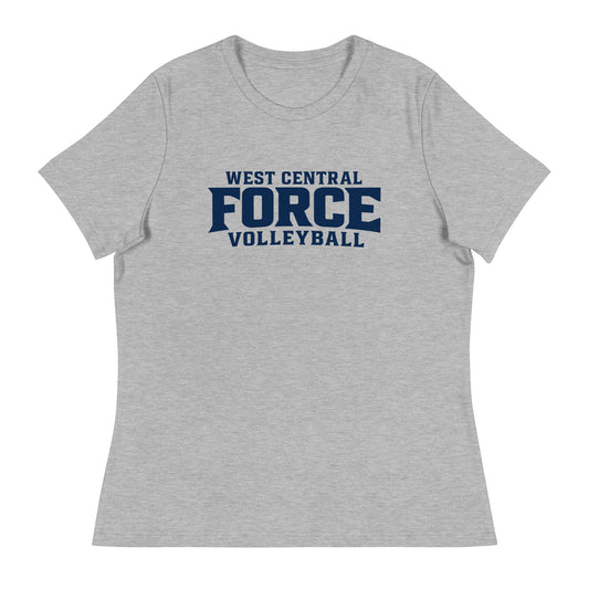 Performance | Women's Relaxed T Shirt | West Central Force Volleyball | Blue Logo