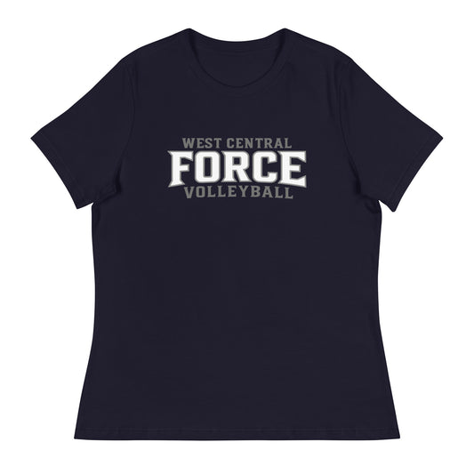 Performance | Women's Relaxed T Shirt | West Central Force Volleyball | Grey Logo