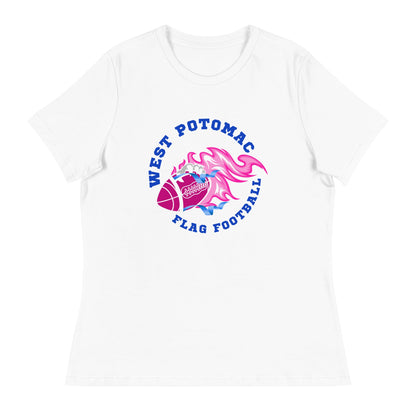 Performance | Women's Relaxed T Shirt | West Potomac Flag Football | Crest Logo