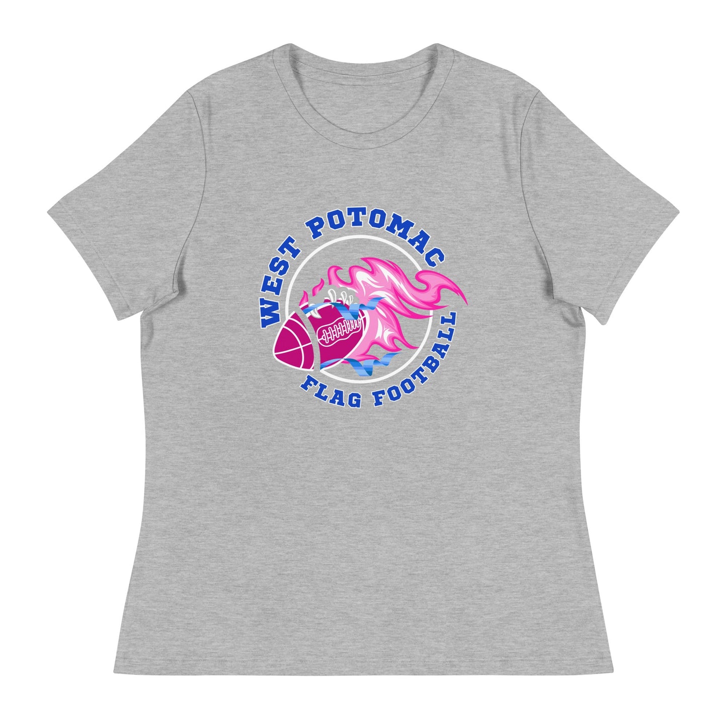 Performance | Women's Relaxed T Shirt | West Potomac Flag Football | Crest Logo