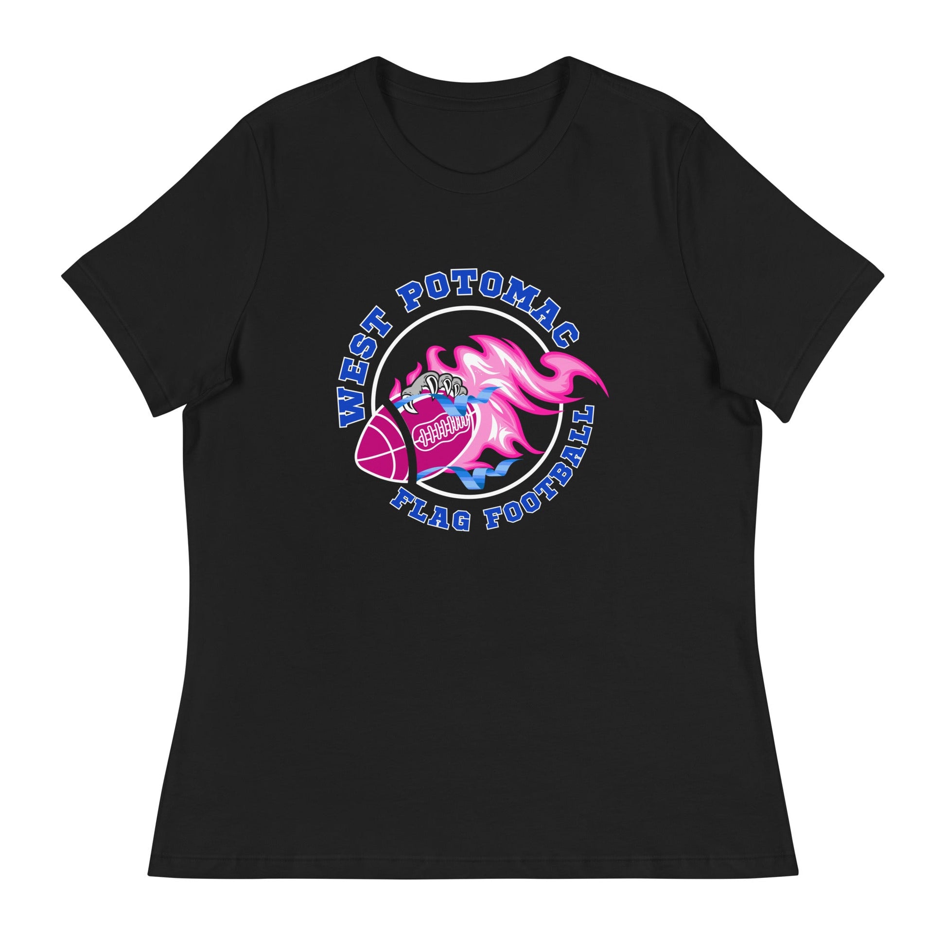 Performance | Women's Relaxed T Shirt | West Potomac Flag Football | Crest Logo