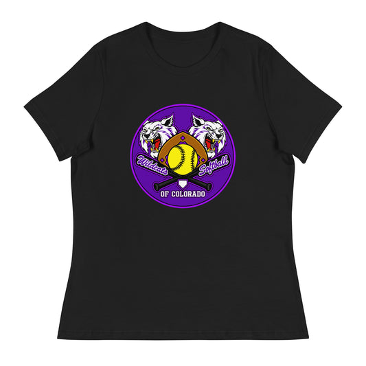 Performance | Women's Relaxed T Shirt | Wildcats Softball | Badge Logo