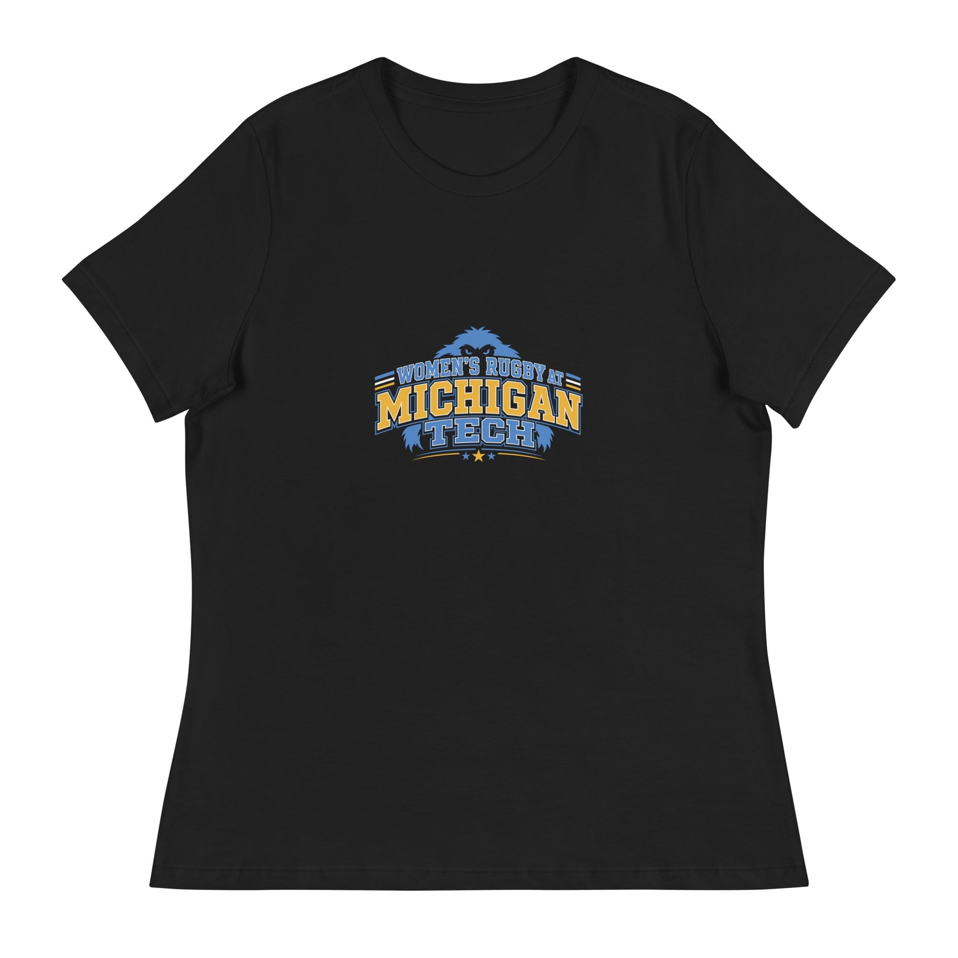 Performance | Women's Relaxed T Shirt | Women’s Rugby at Michigan Tech | Varsity Crest Logo