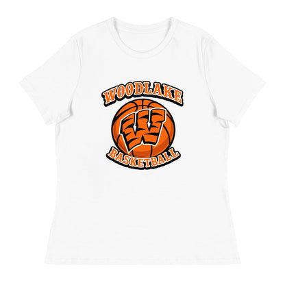Performance | Women's Relaxed T Shirt | Woodlake Boys Basketball | Athletics Logo