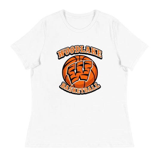 Performance | Women's Relaxed T Shirt | Woodlake Boys Basketball | Athletics Logo