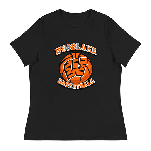 Performance | Women's Relaxed T Shirt | Woodlake Boys Basketball | Athletics Logo