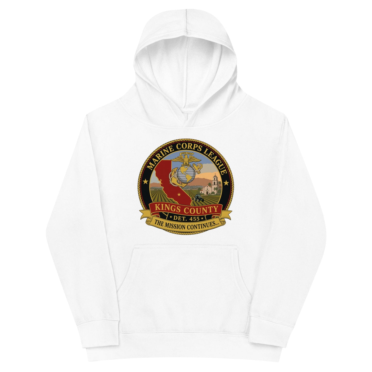 Performance | Youth Hoodie | Marine Corps League kings County Det 455 | Shield Logo