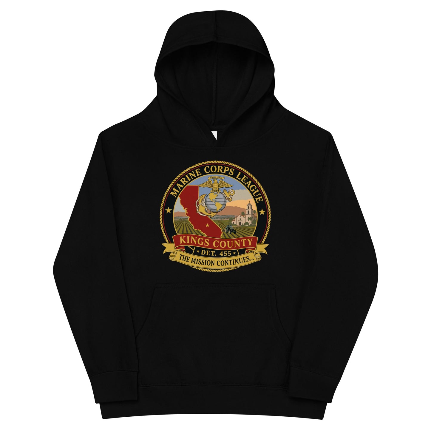 Performance | Youth Hoodie | Marine Corps League kings County Det 455 | Shield Logo