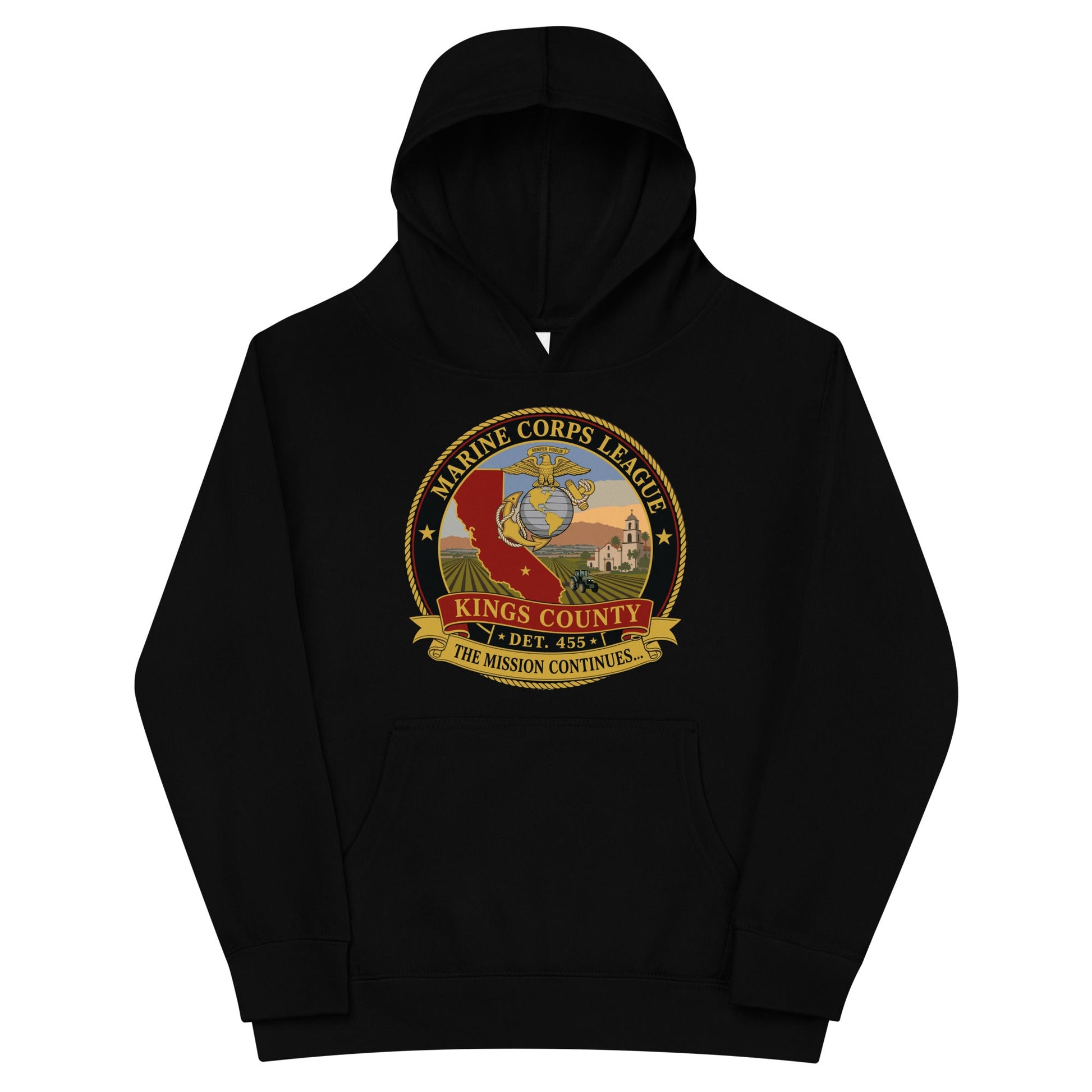 Performance | Youth Hoodie | Marine Corps League kings County Det 455 | Shield Logo