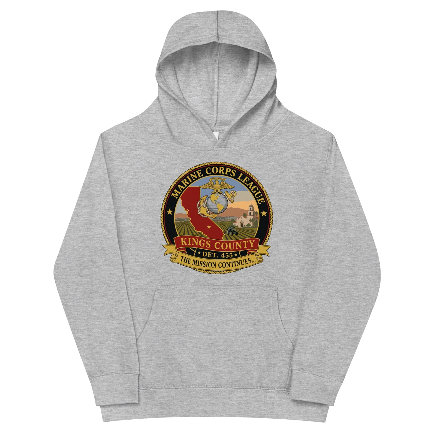 Performance | Youth Hoodie | Marine Corps League kings County Det 455 | Shield Logo
