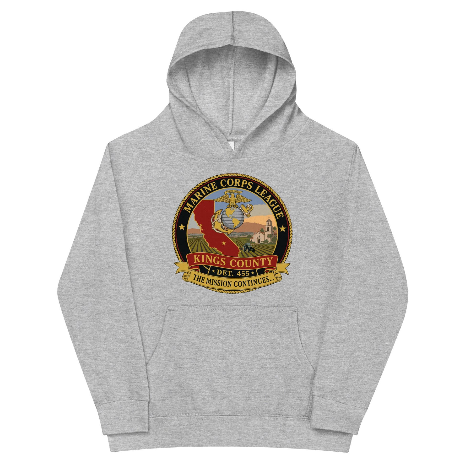Performance | Youth Hoodie | Marine Corps League kings County Det 455 | Shield Logo