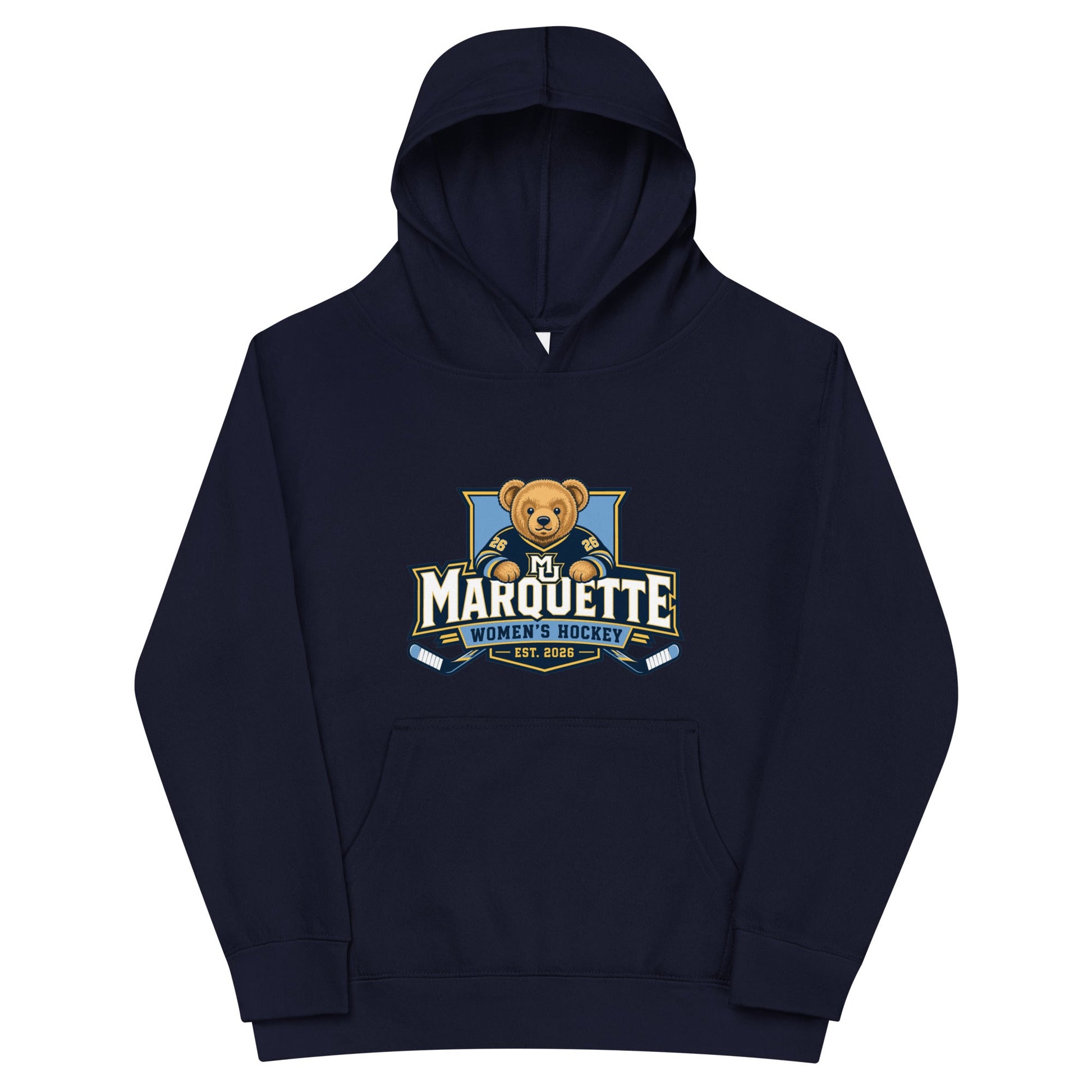 Performance | Youth Hoodie | Marquette University Women's Hockey | Bear Athletics Logo