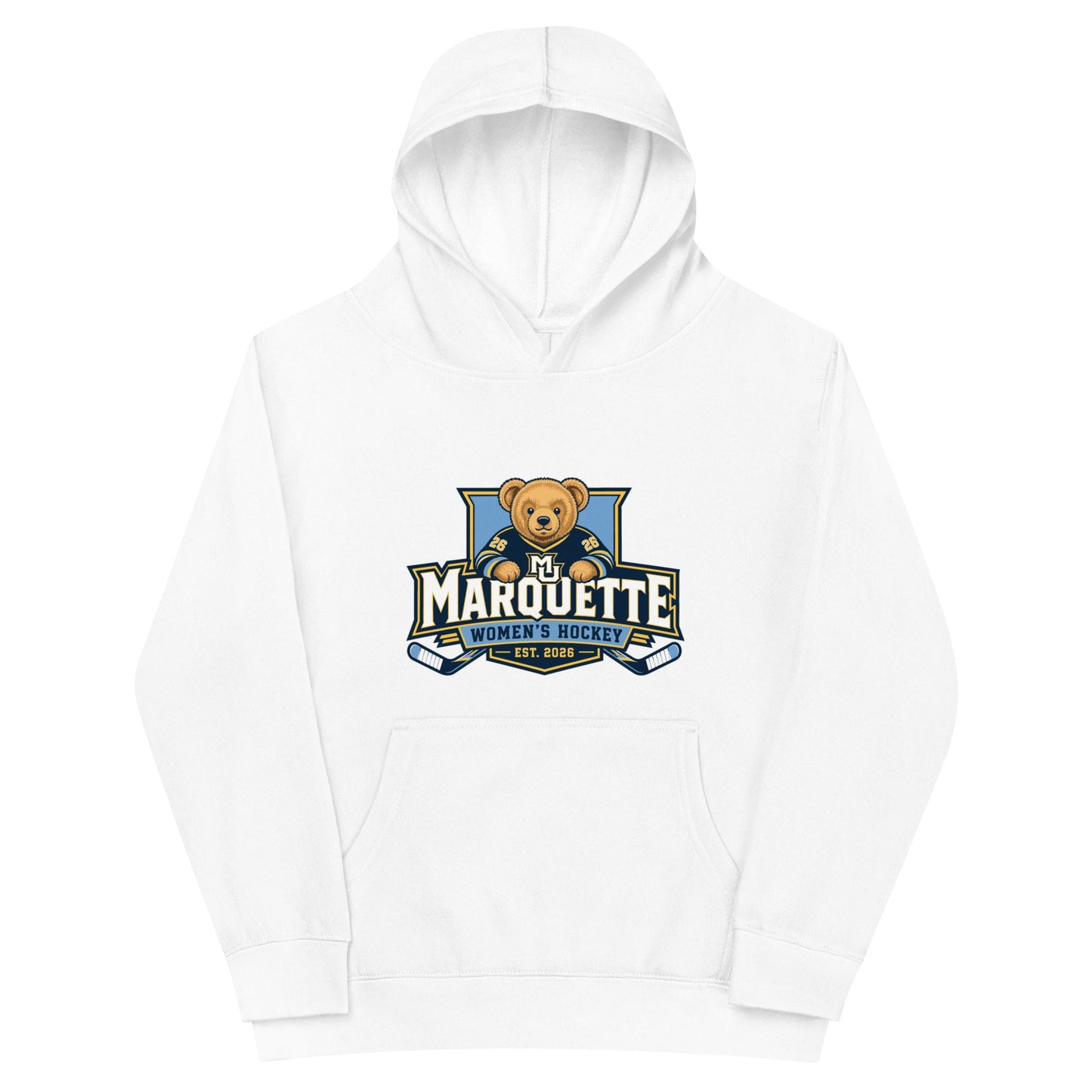 Performance | Youth Hoodie | Marquette University Women's Hockey | Bear Athletics Logo