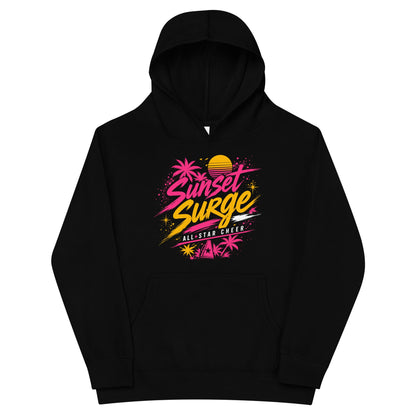 Performance | Youth Hoodie | Sunset Surge All-Star Cheerleading | Neon Palm Cheer Logo