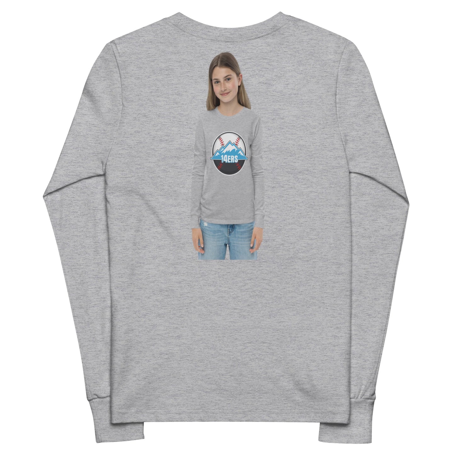 Performance | Youth Long Sleeve T-Shirt | 14ers Baseball | Athletics Logo
