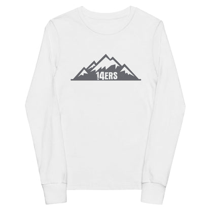 Performance | Youth Long Sleeve T-Shirt | 14ers Baseball | Grey Logo
