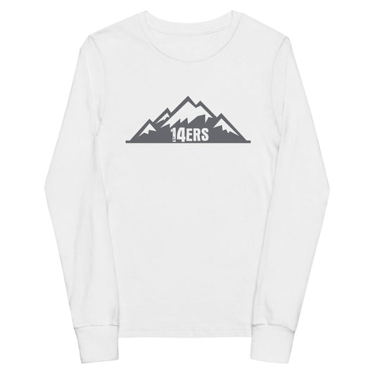 Performance | Youth Long Sleeve T-Shirt | 14ers Baseball | Grey Logo