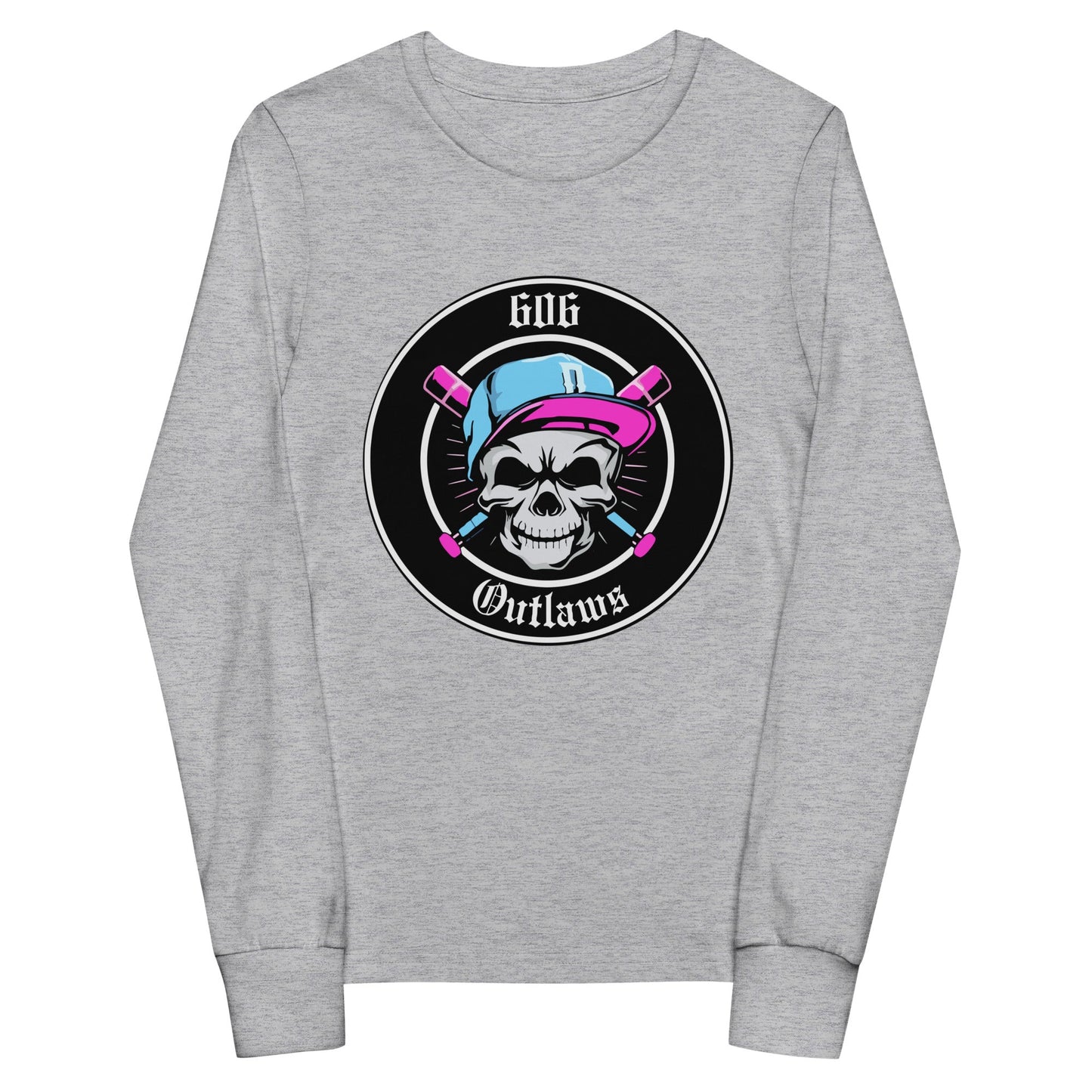 Performance | Youth Long Sleeve T-Shirt | 606 Outlaws Baseball | Badge Logo