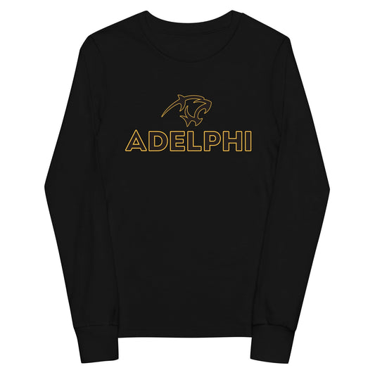 Performance | Youth Long Sleeve T-Shirt | Adelphi Womens Soccer | Apex Panther Logo