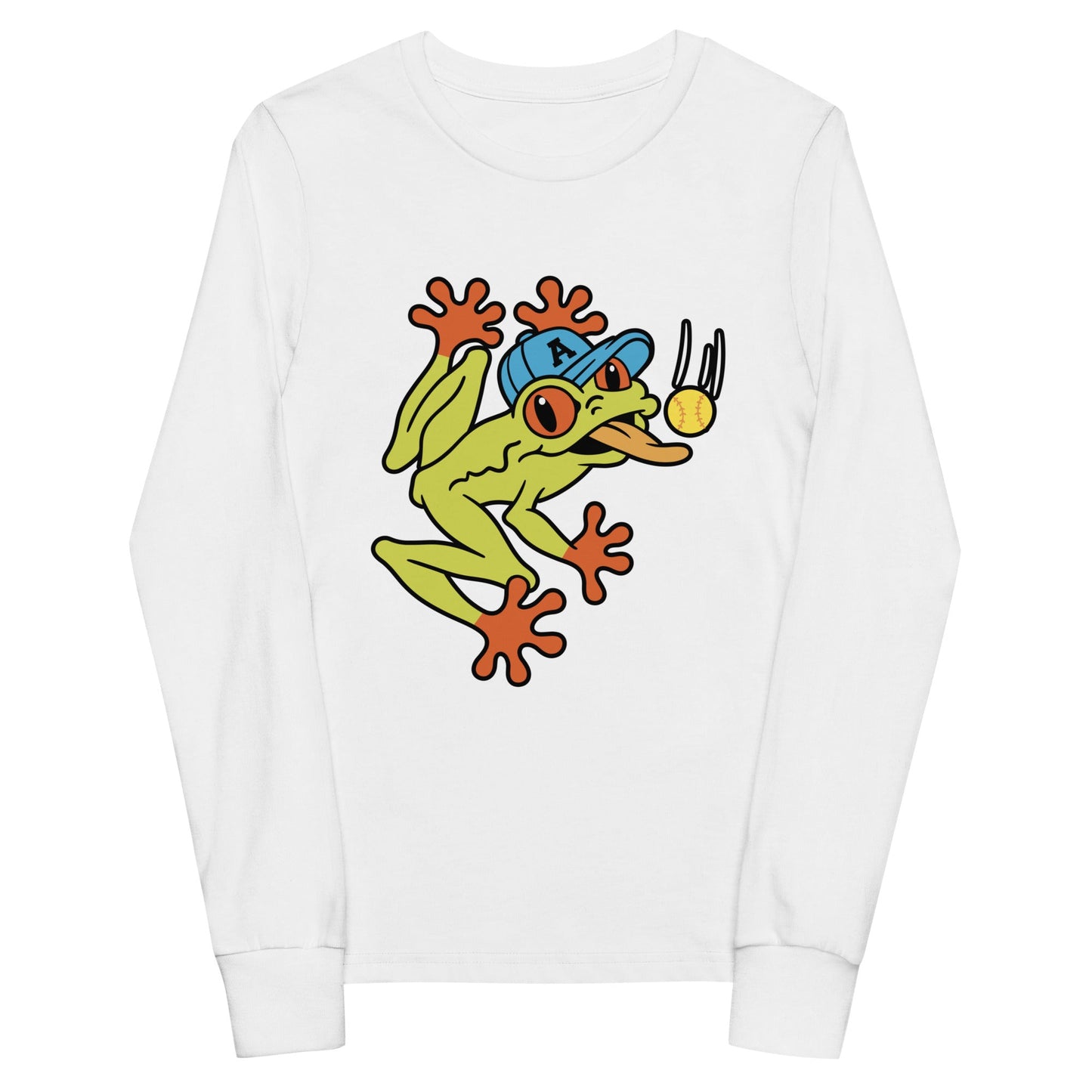 Performance | Youth Long Sleeve T-Shirt | Aquasox Softball | Mascot Logo