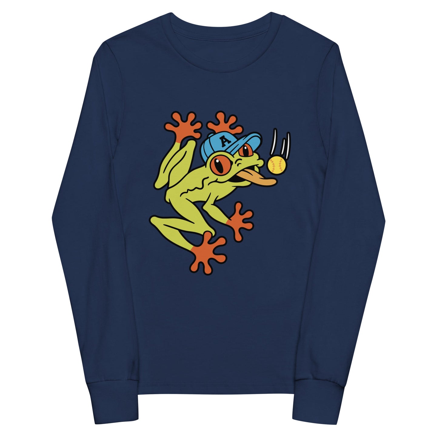 Performance | Youth Long Sleeve T-Shirt | Aquasox Softball | Mascot Logo