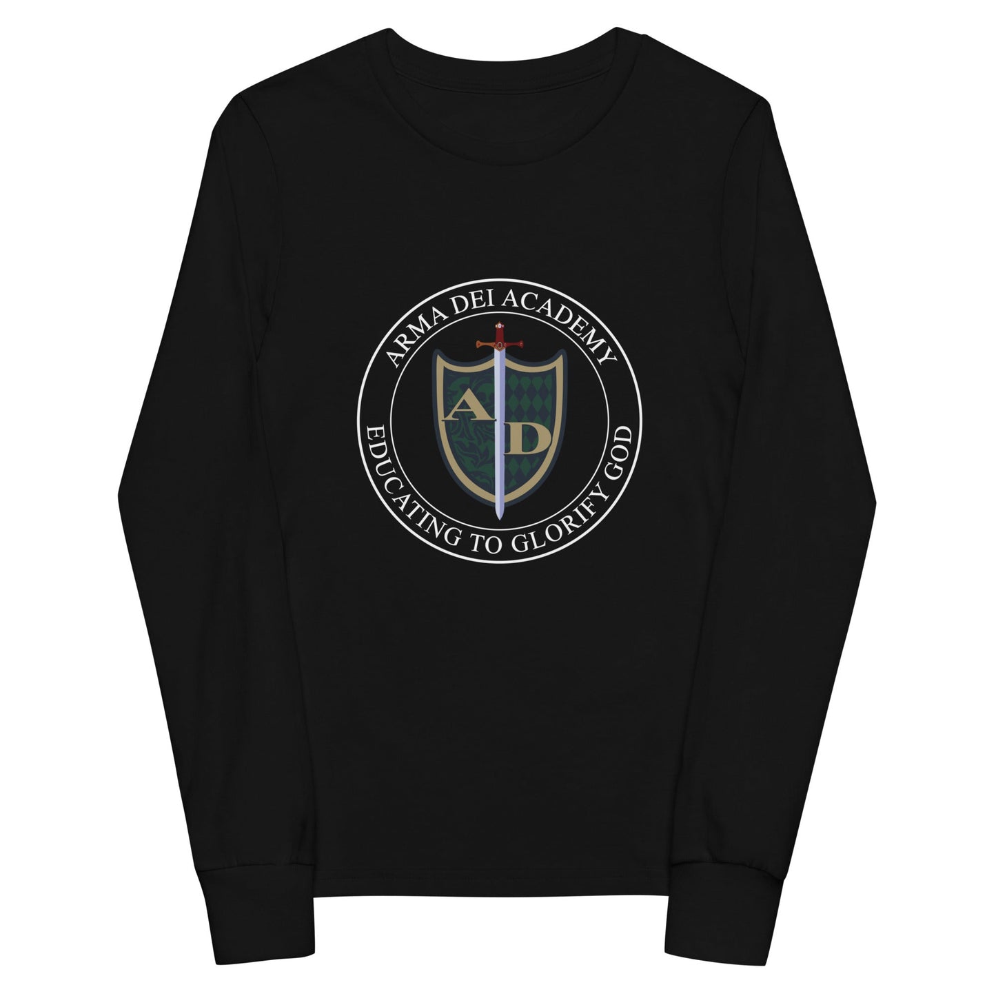 Performance | Youth Long Sleeve T-Shirt | Arma Dei Academy | Emblem
