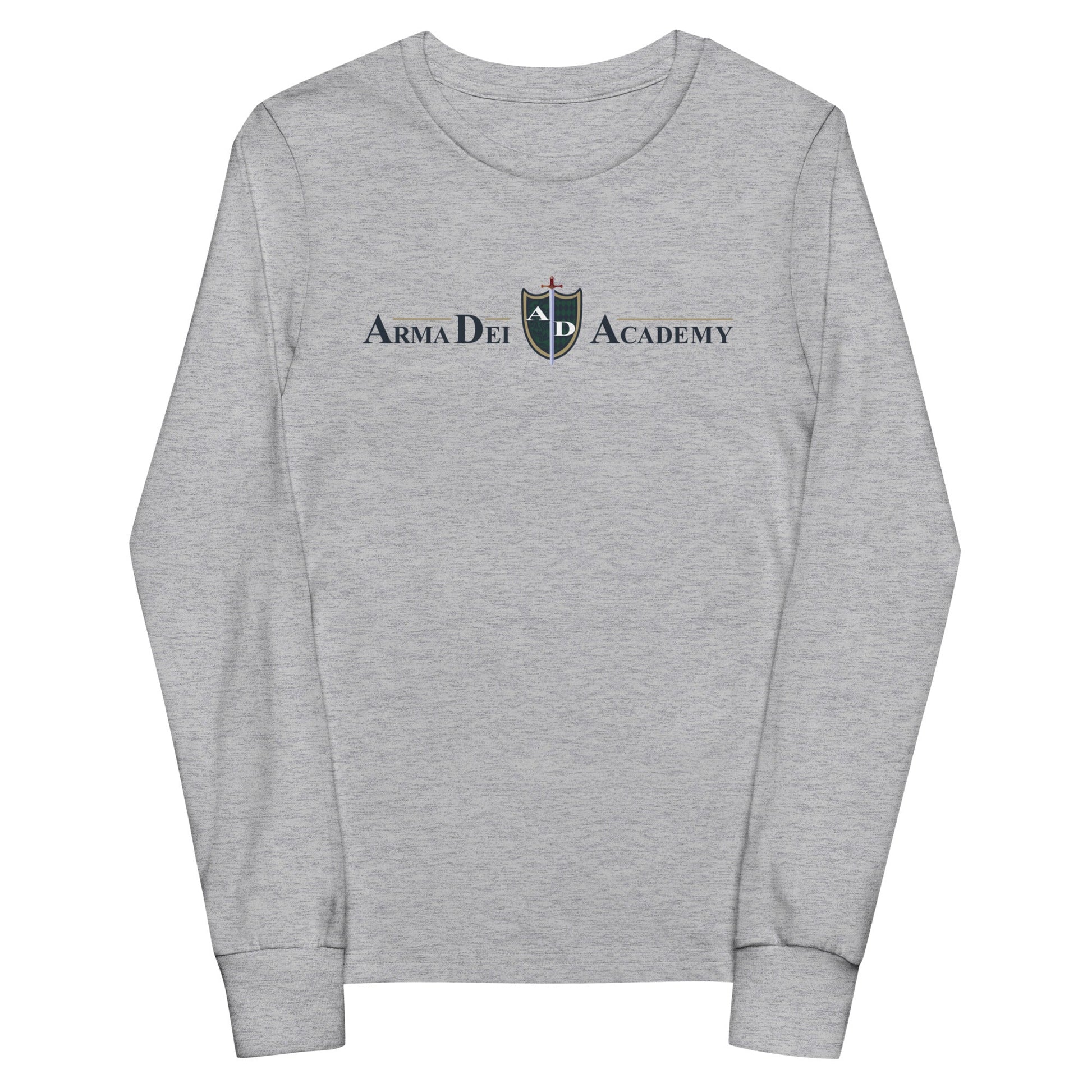 Performance | Youth Long Sleeve T-Shirt | Arma Dei Academy | Text Shield Logo