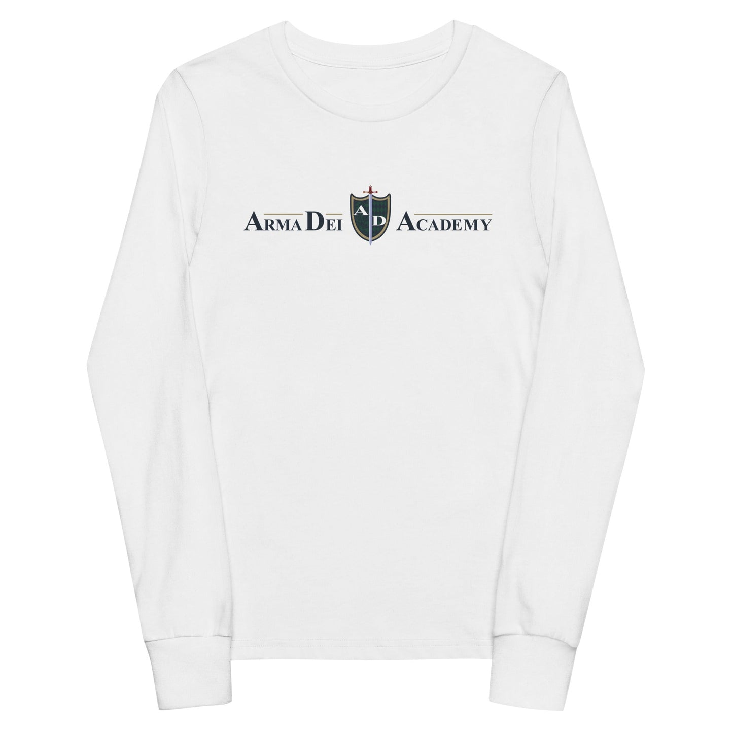 Performance | Youth Long Sleeve T-Shirt | Arma Dei Academy | Text Shield Logo