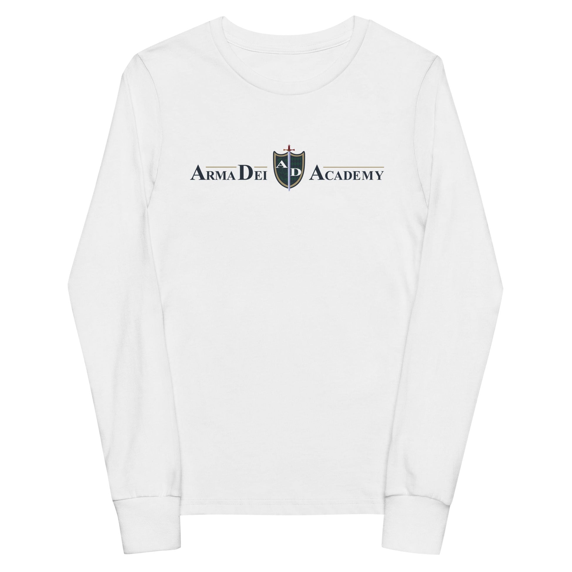 Performance | Youth Long Sleeve T-Shirt | Arma Dei Academy | Text Shield Logo