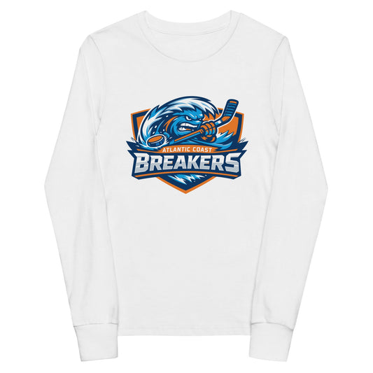 Performance | Youth Long Sleeve T-Shirt | Atlantic Coast Breakers Hockey | Mascot Shield Logo
