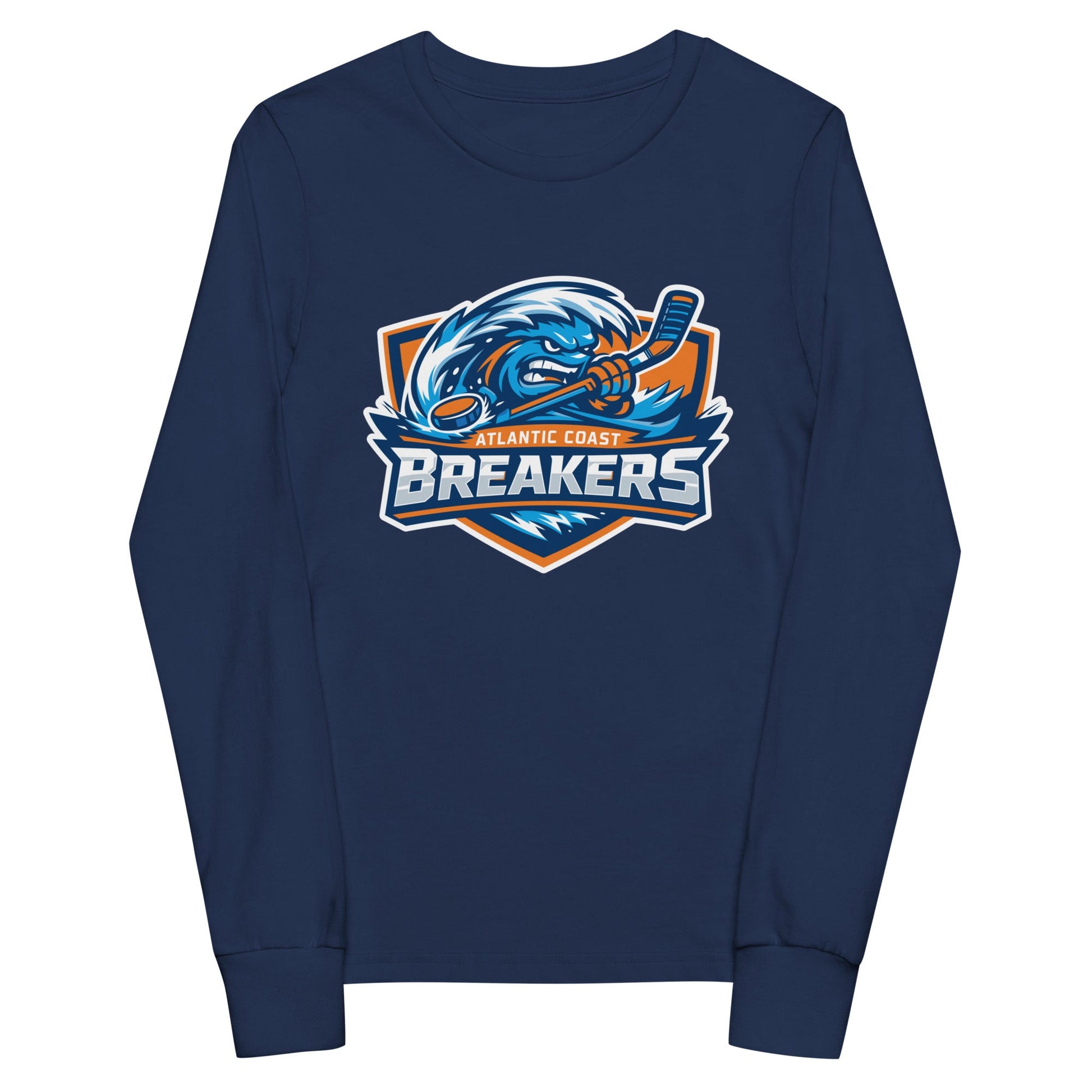 Performance | Youth Long Sleeve T-Shirt | Atlantic Coast Breakers Hockey | Mascot Shield Logo