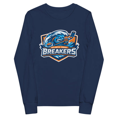 Performance | Youth Long Sleeve T-Shirt | Atlantic Coast Breakers Hockey | Mascot Shield Logo