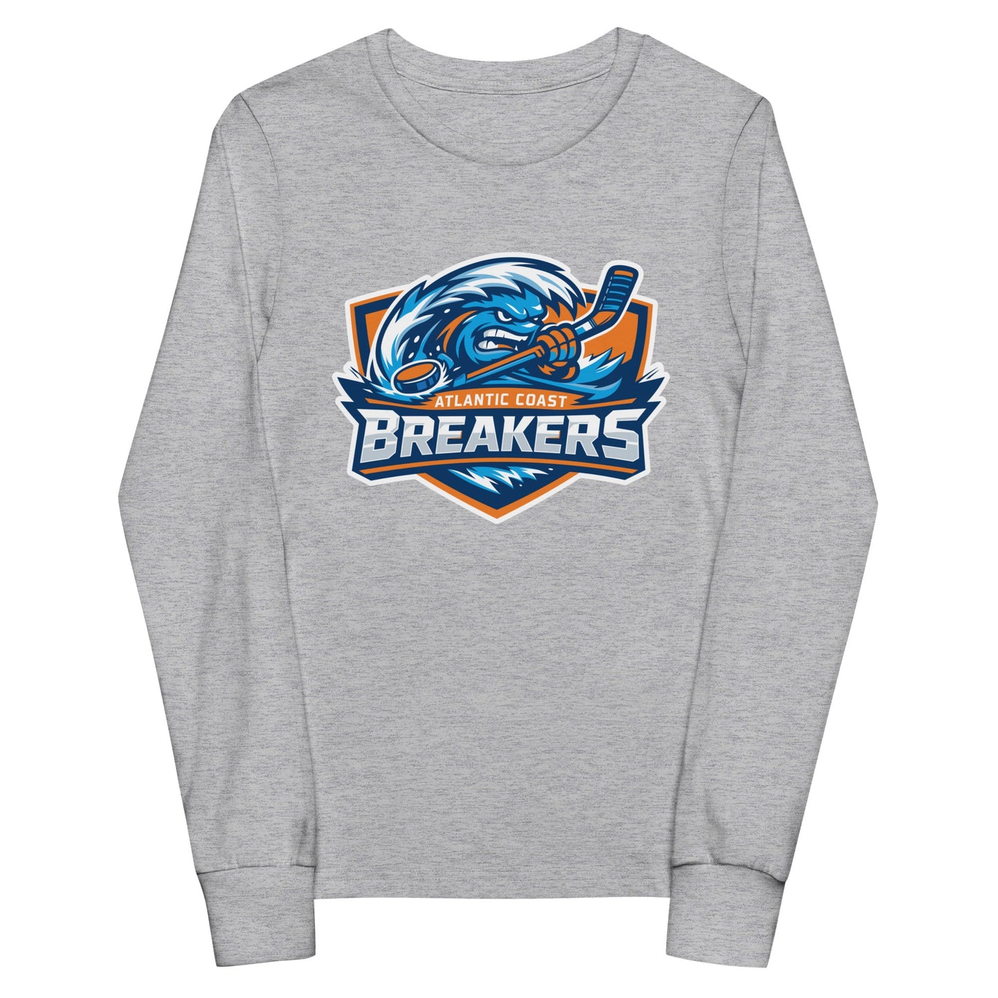 Performance | Youth Long Sleeve T-Shirt | Atlantic Coast Breakers Hockey | Mascot Shield Logo