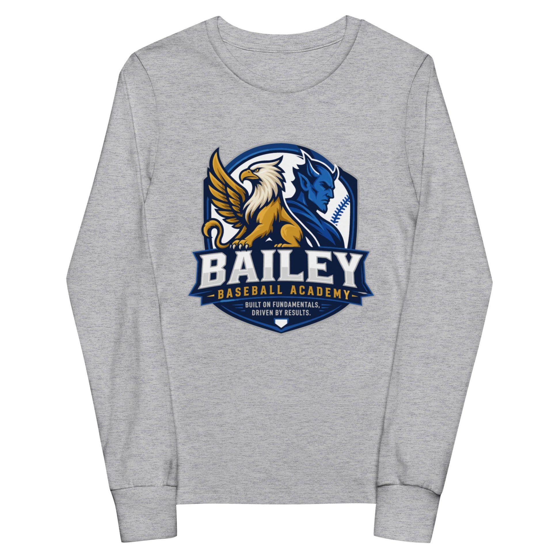 Performance | Youth Long Sleeve T-Shirt | Bailey Baseball Academy | Shield Logo