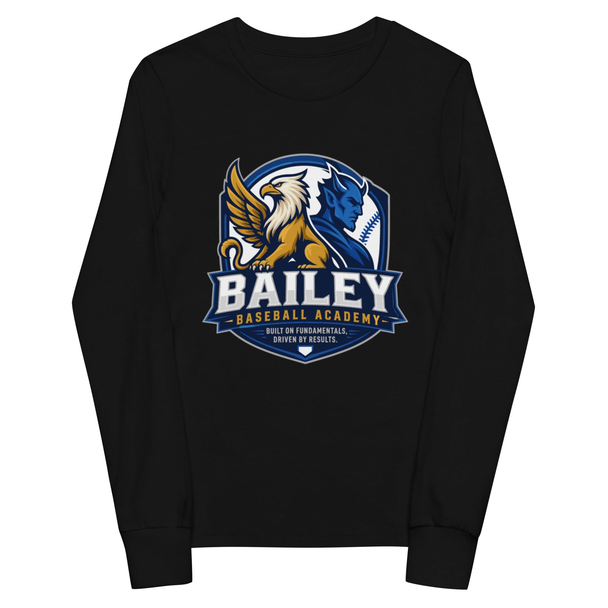 Performance | Youth Long Sleeve T-Shirt | Bailey Baseball Academy | Shield Logo
