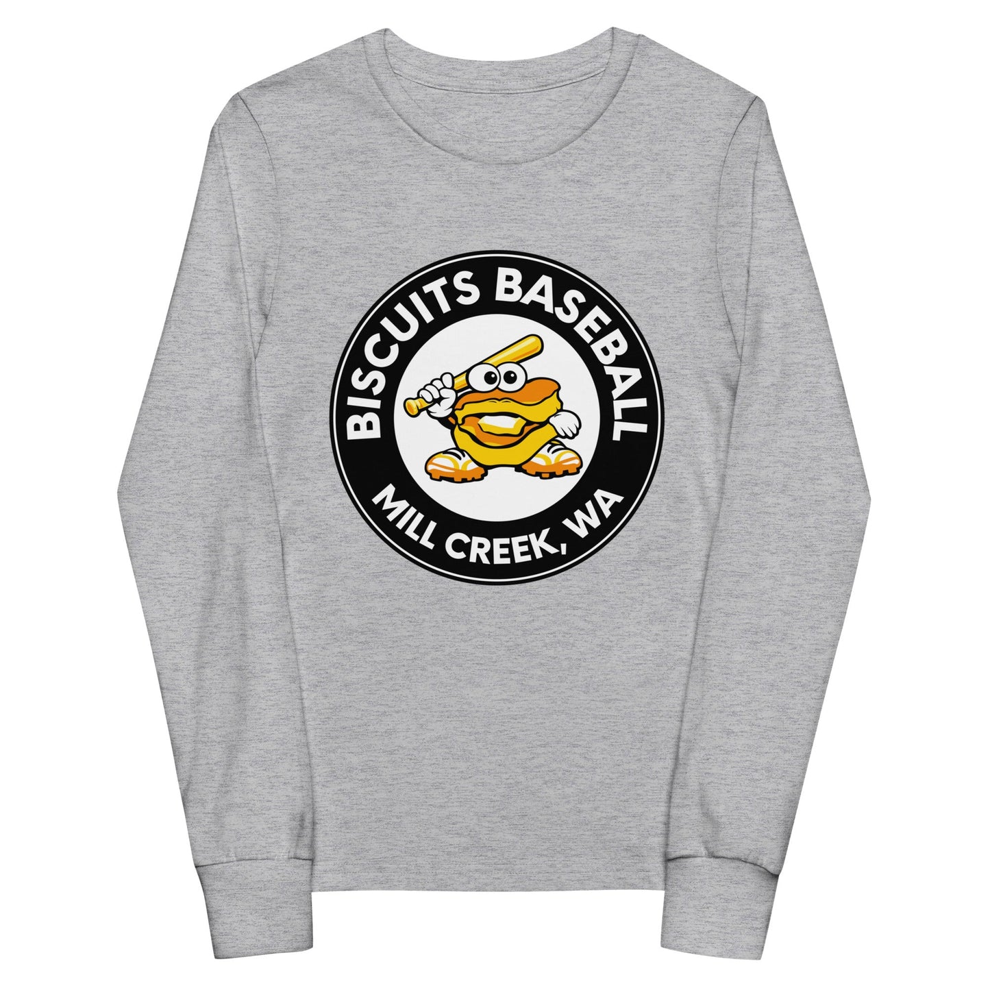 Performance | Youth Long Sleeve T-Shirt | Biscuits Baseball MCLL | Mascot Logo