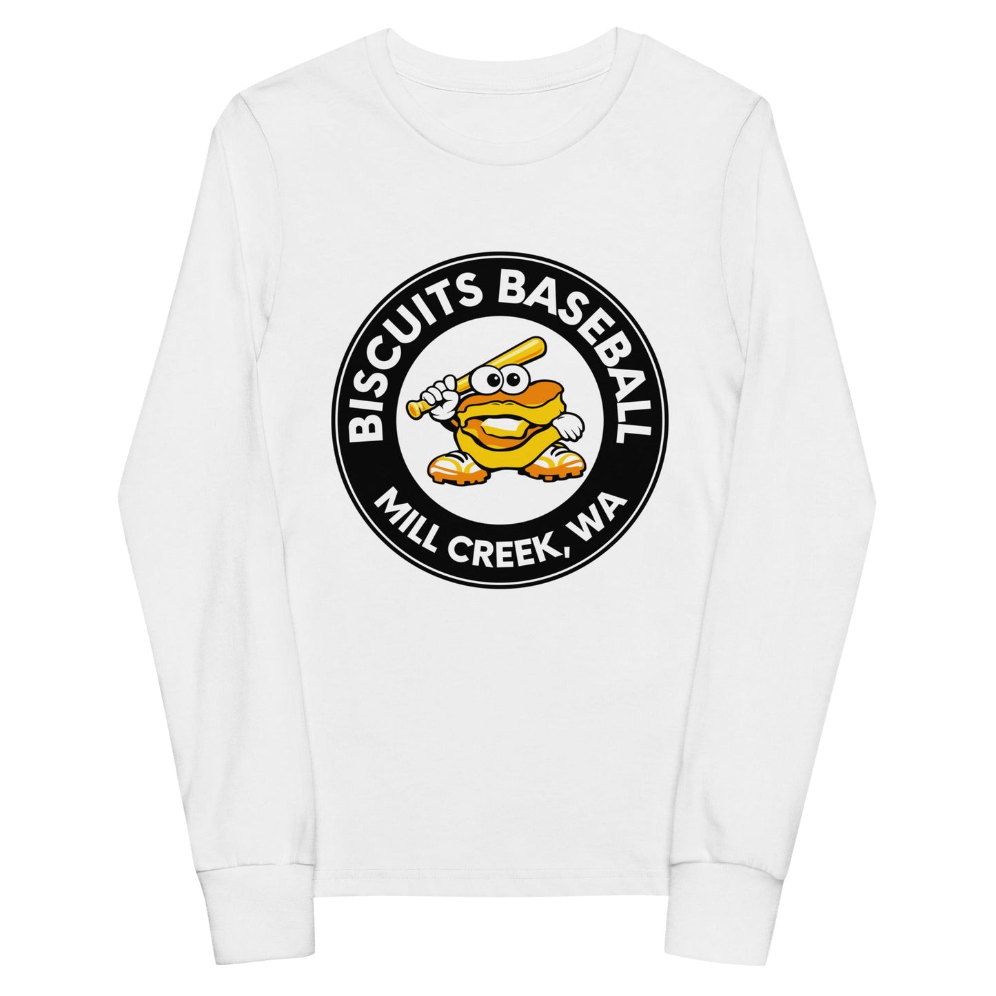 Performance | Youth Long Sleeve T-Shirt | Biscuits Baseball MCLL | Mascot Logo