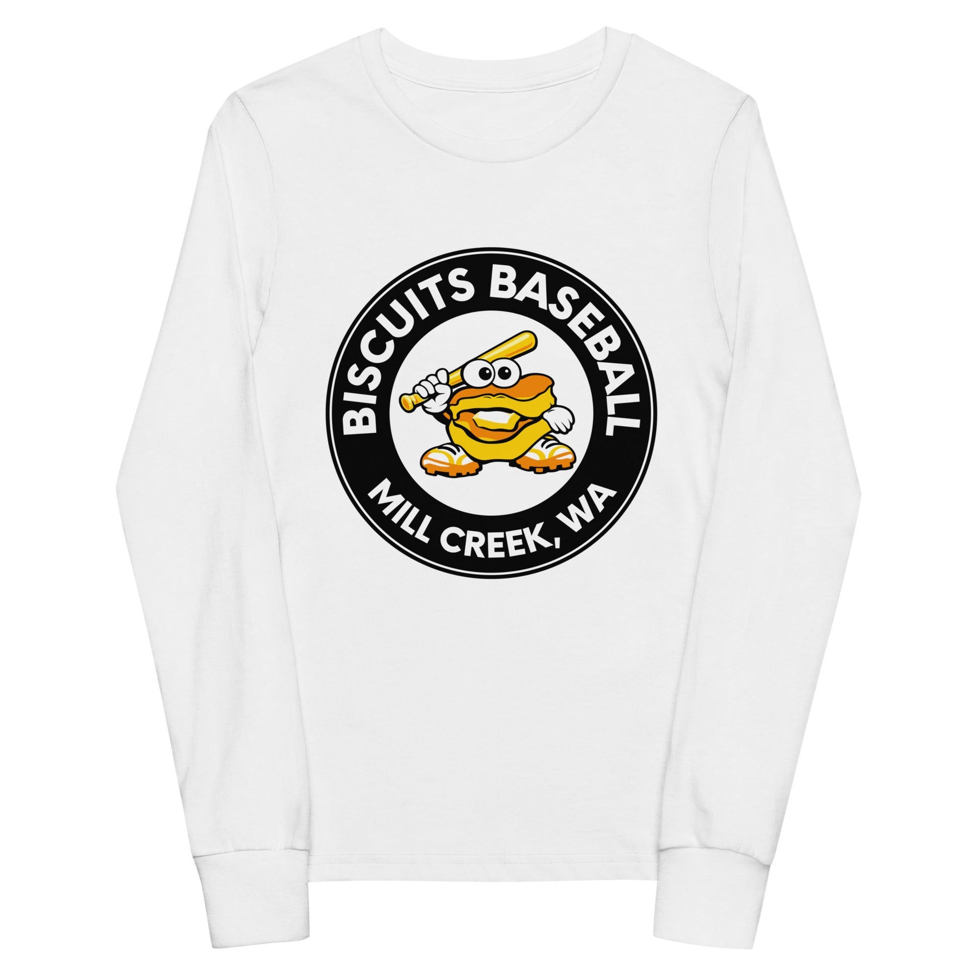 Performance | Youth Long Sleeve T-Shirt | Biscuits Baseball MCLL | Mascot Logo
